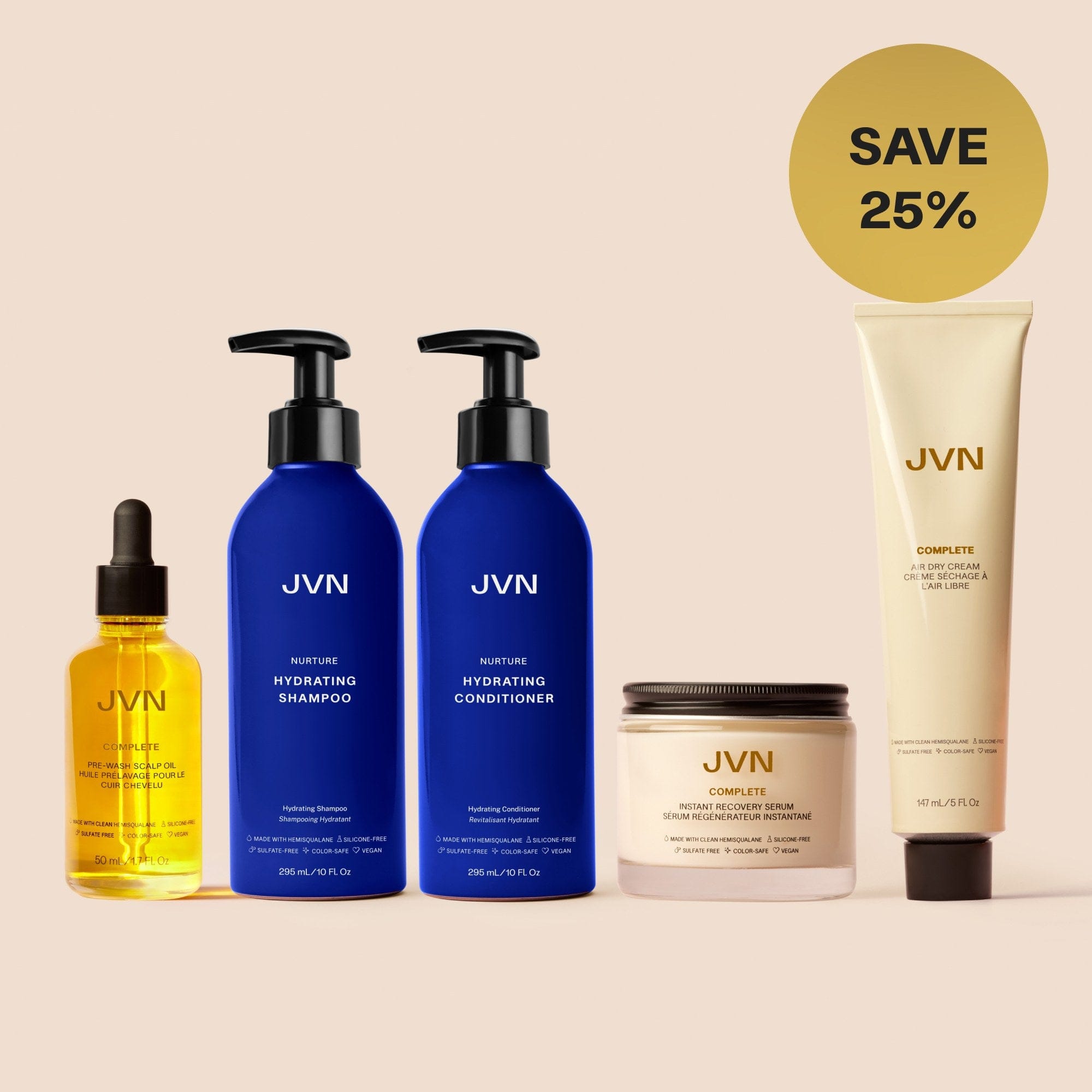 JVN sets product Start to Finish Bestsellers Set Start to Finish Bestsellers Set | JVN Hair sulfate-free silicone-free sustainable